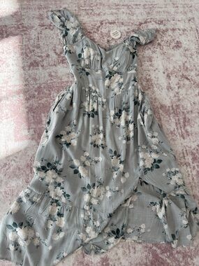 Hollister Light sage green Floral Midi Dress